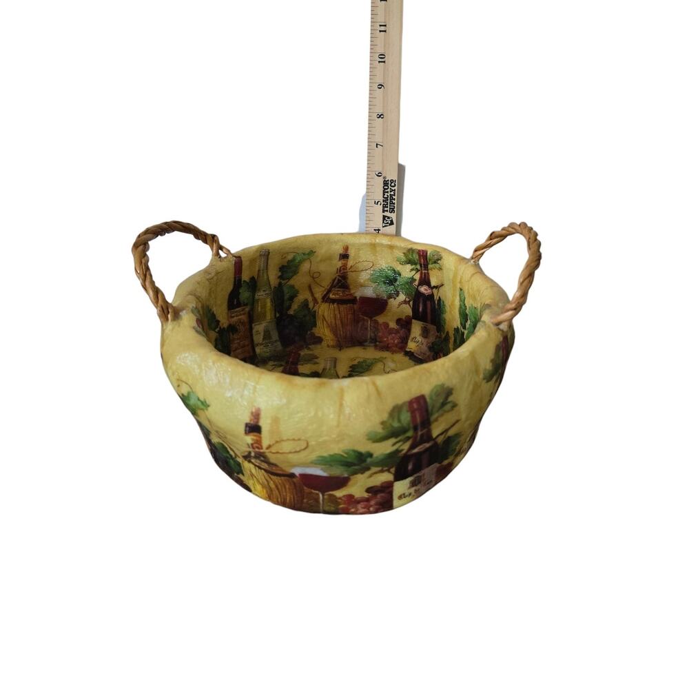 Unique Paper Mache'd Basket Tuscan Wine - Picture 2 of 5
